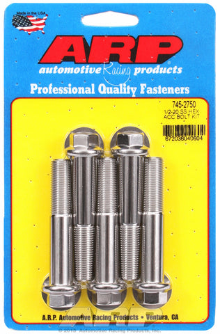 1/2-20 x 2.750 hex SS bolts