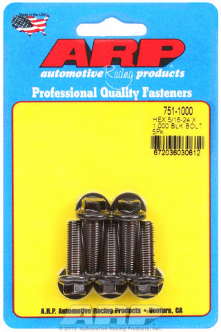 5/16-24 x 1.000 hex black oxide bolts