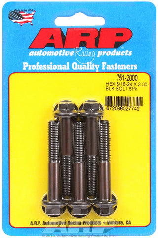 5/16-24 x 2.000 hex black oxide bolts