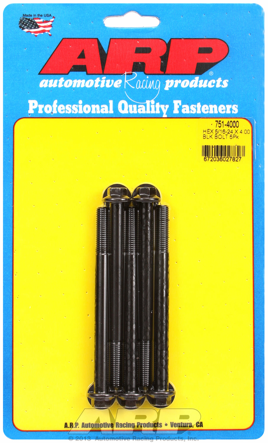 5/16-24 x 4.000 hex black oxide bolts