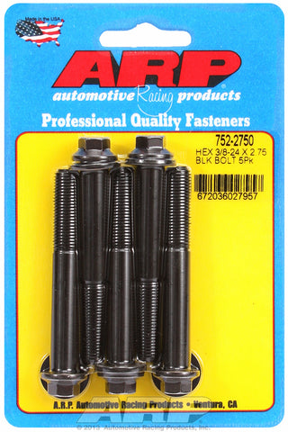 3/8-24 x 2.750 hex black oxide bolts
