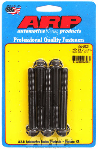 3/8-24 x 3.000 hex black oxide bolts