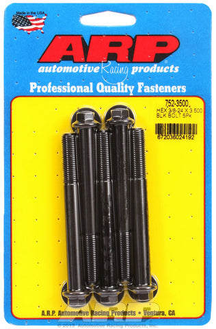 3/8-24 x 3.500 hex black oxide bolts