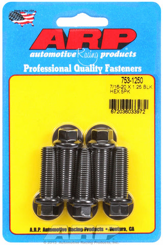 7/16-20 x 1.250 hex black oxide bolts