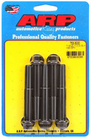 7/16-20 x 3.000 hex black oxide bolts