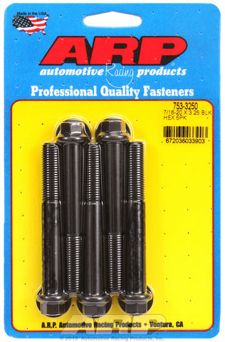 7/16-20 x 3.250 hex black oxide bolts