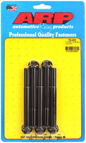 7/16-20 x 4.000 hex black oxide bolts