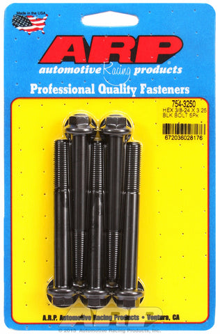 3/8-24 x 3.250 hex 7/16 wrenching black oxide bolts