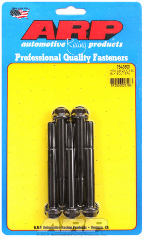 3/8-24 x 3.500 hex 7/16 wrenching black oxide bolts