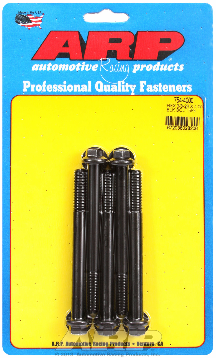 3/8-24 x 4.000 hex 7/16 wrenching black oxide bolts