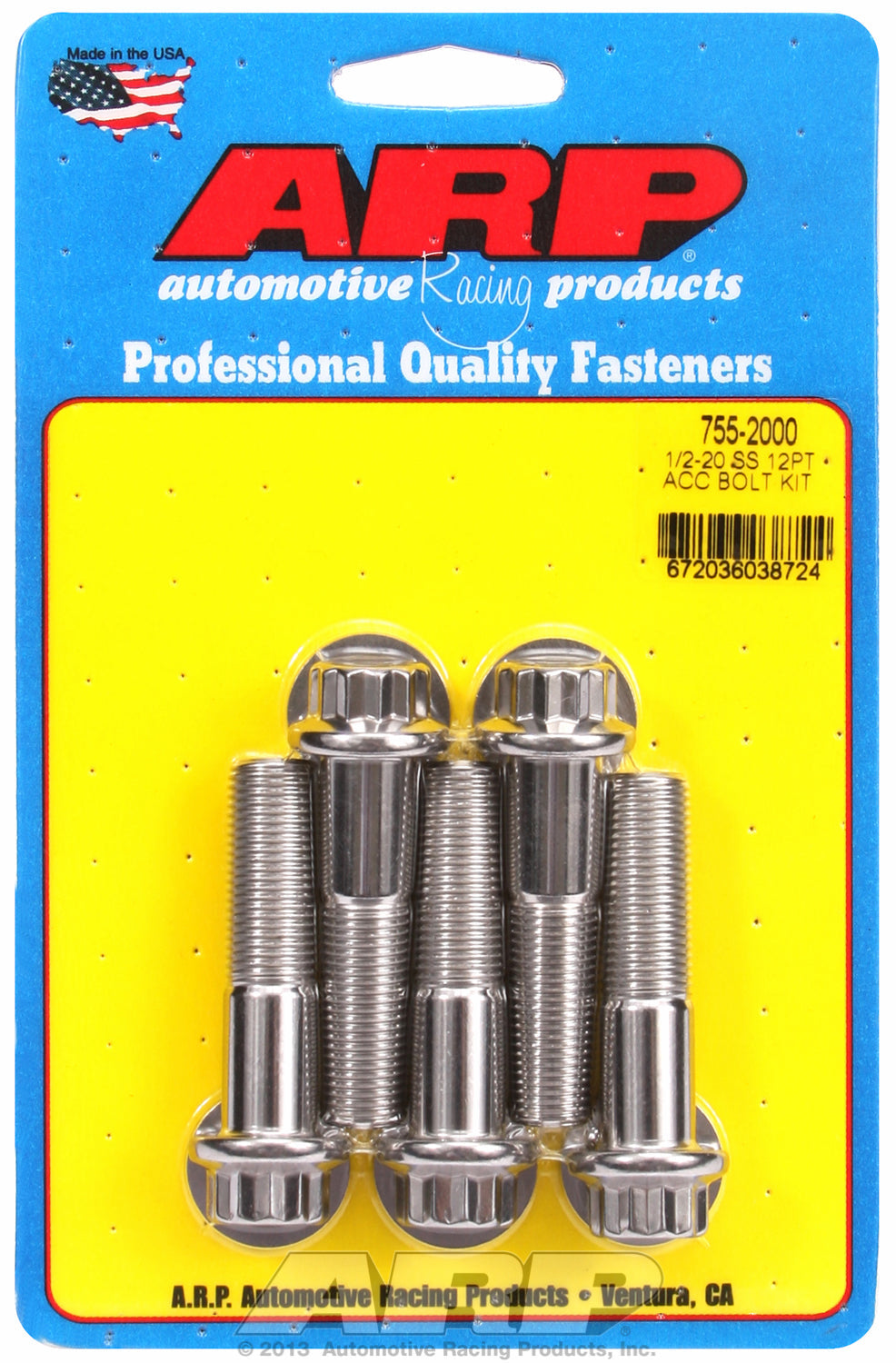 1/2-20 x 2000 12pt SS bolts