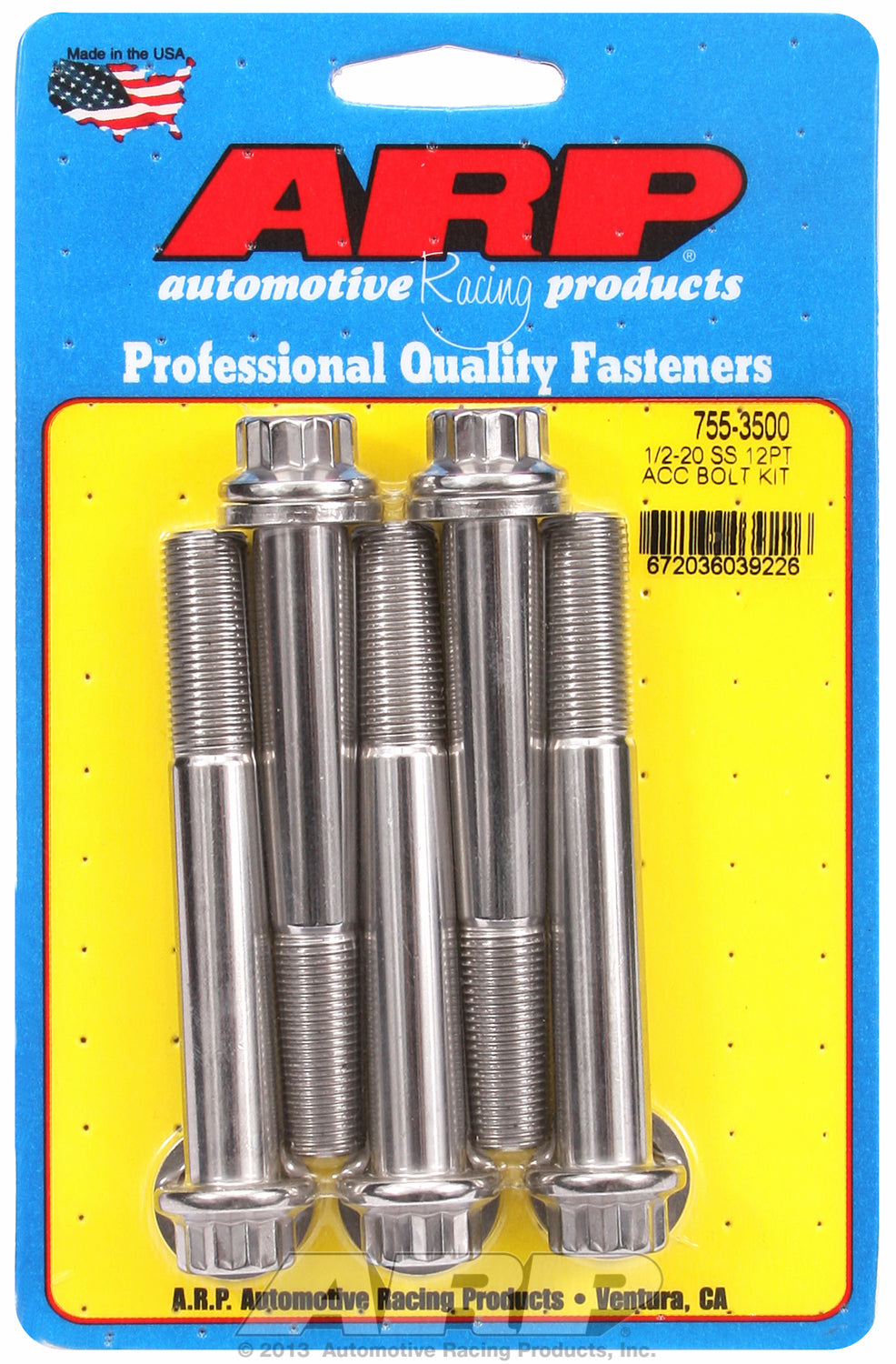 1/2-20 x 3.500 12pt SS bolts