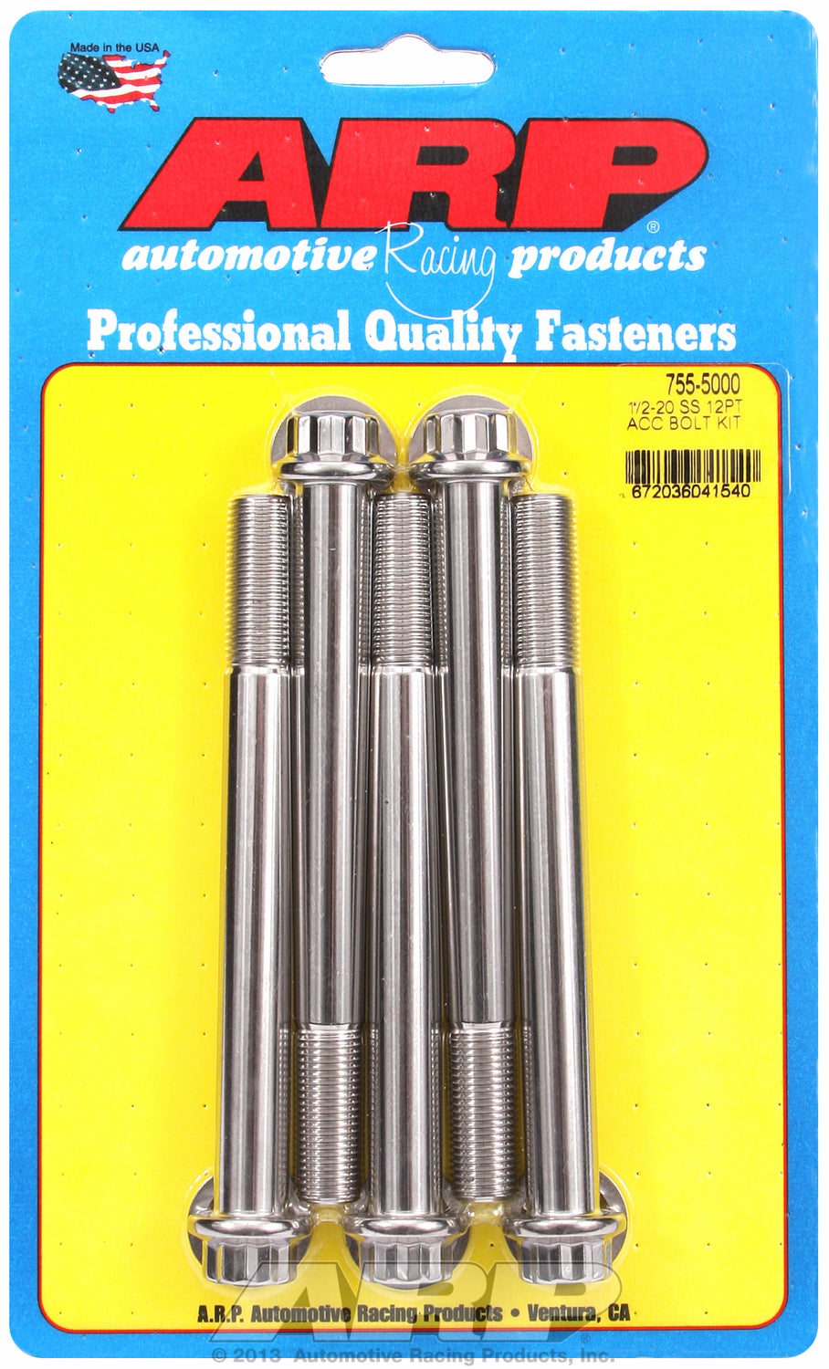 1/2-20 x 5.000 12pt SS bolts