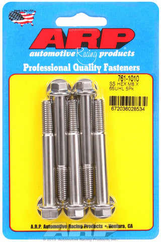 M8 x 1.25 x 65 hex SS bolts