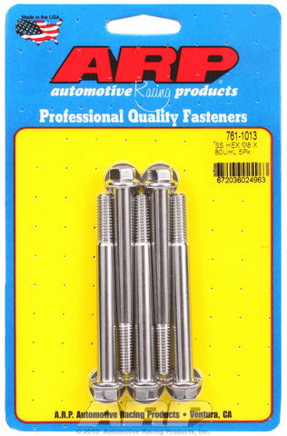 M8 x 1.25 x 80 hex SS bolts