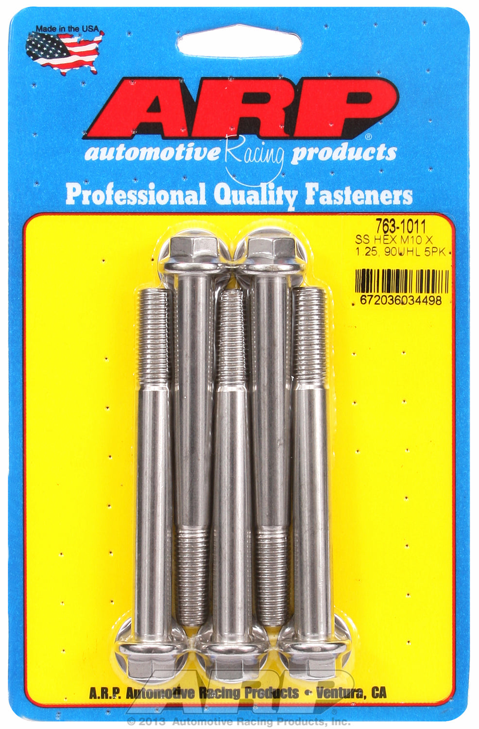 M10 x 1.25 x 90  hex SS bolts