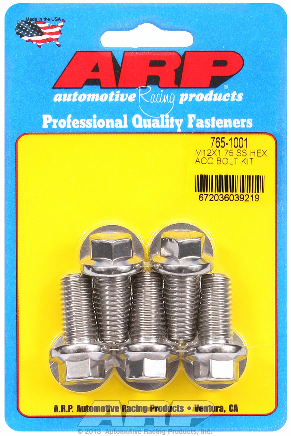 M12 x 1.75 x 25 hex SS bolts