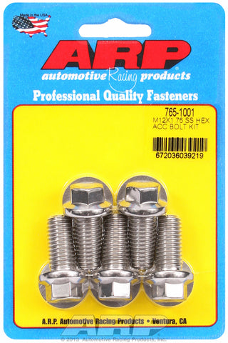 M12 x 1.75 x 25 hex SS bolts