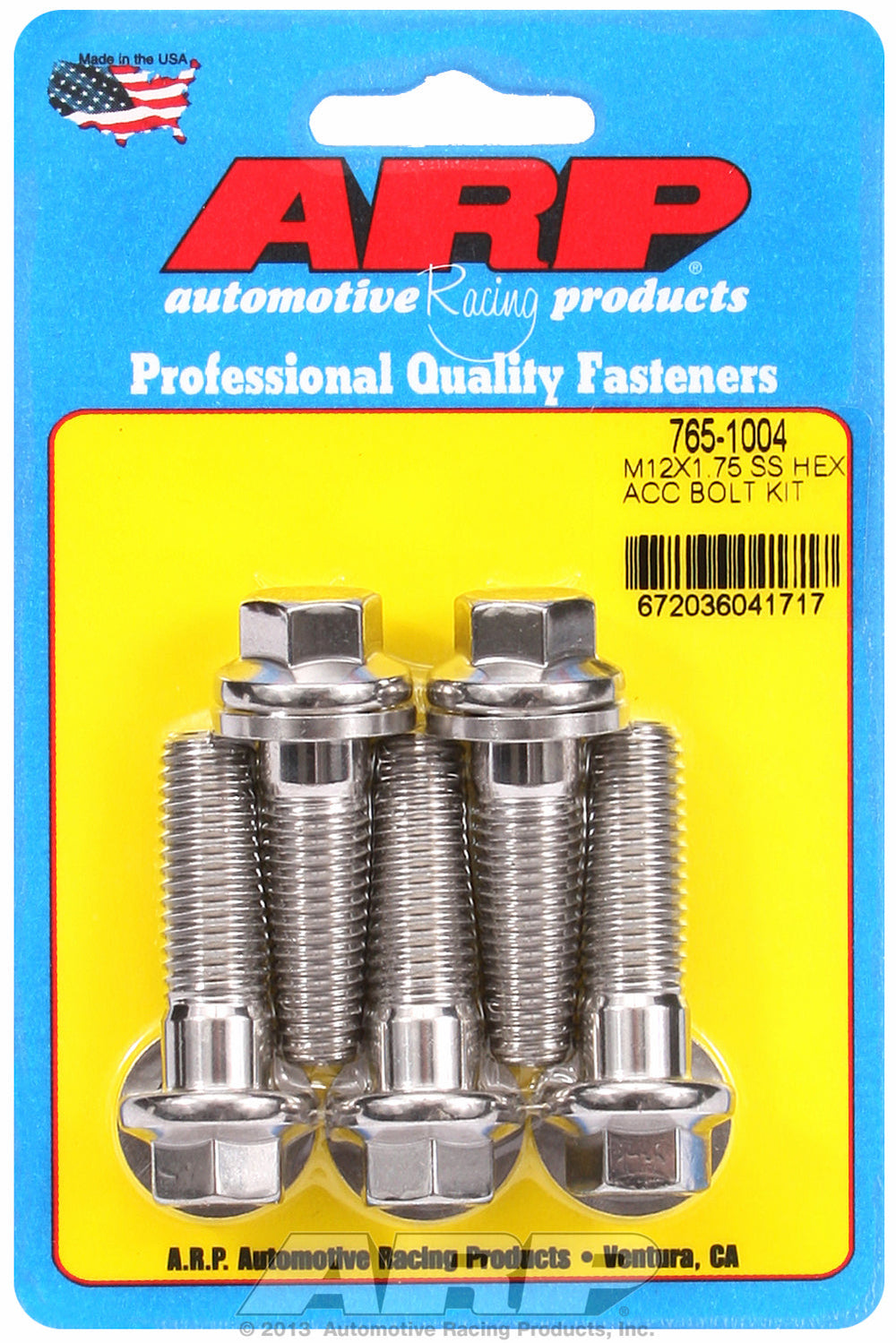 M12 x 1.75 x 40 hex SS bolts