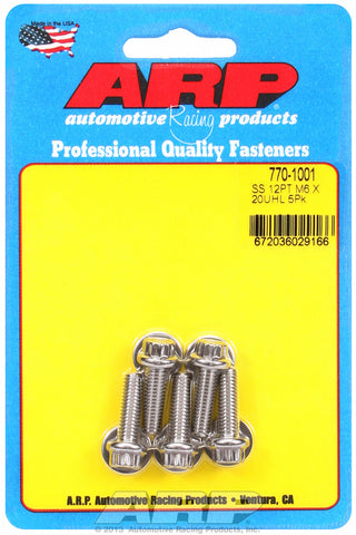 M6 x 1.00 x 20 12pt SS bolts