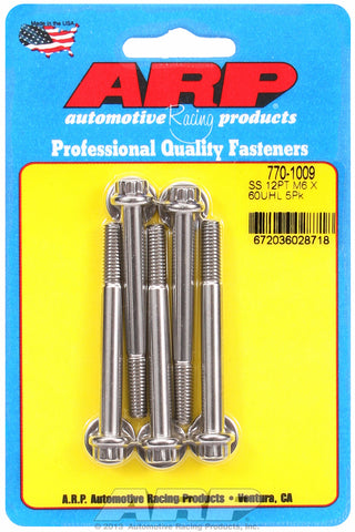 M6 x 1.00 x 60  12pt SS bolts