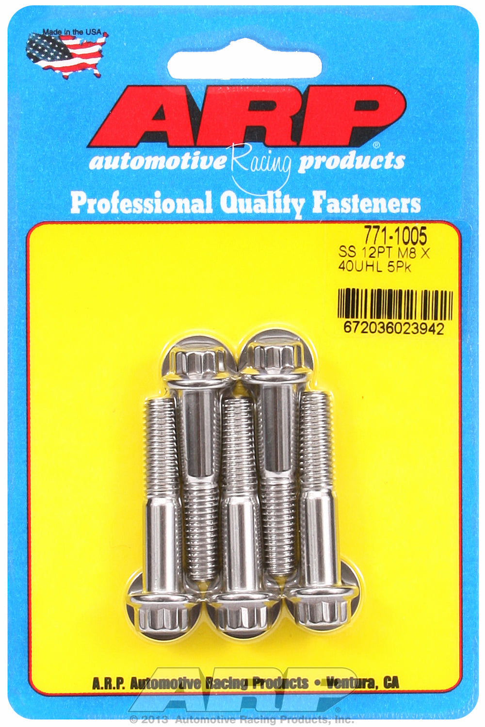 M8 x 1.25 x 40 12pt SS bolts