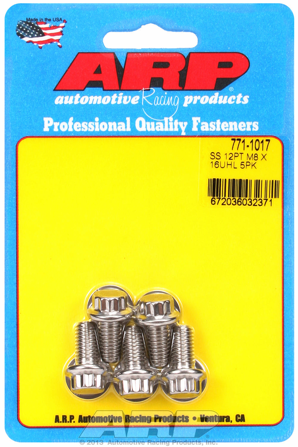 M8 x 1.25 x 16 12pt SS bolts
