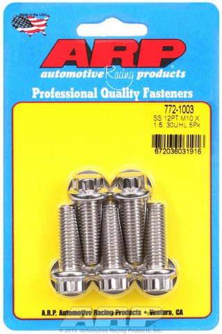 M10 x 1.50 x 30 12pt SS bolts