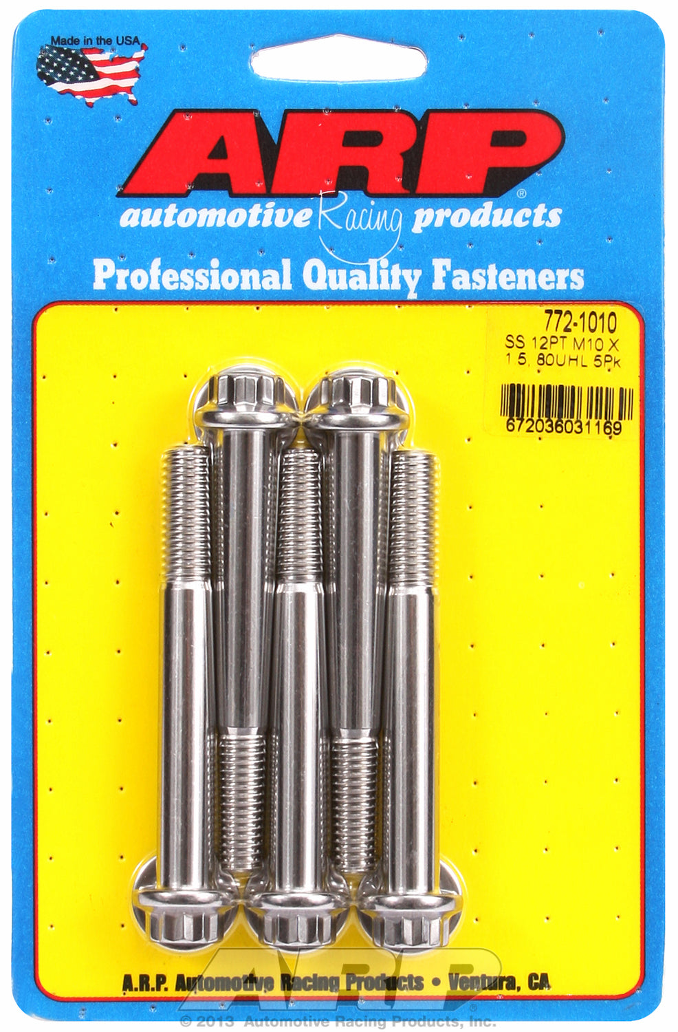M10 x 1.50 x 80 12pt SS bolts
