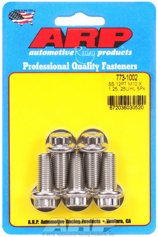 M10 x 1.25 x 25 12pt SS bolts