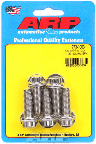 M10 x 1.25 x 30 12pt SS bolts