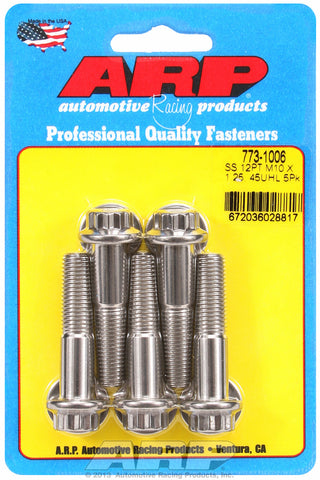 M10 x 1.25 x 45 12pt SS bolts