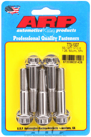 M10 x 1.25 x 50 12pt SS bolts
