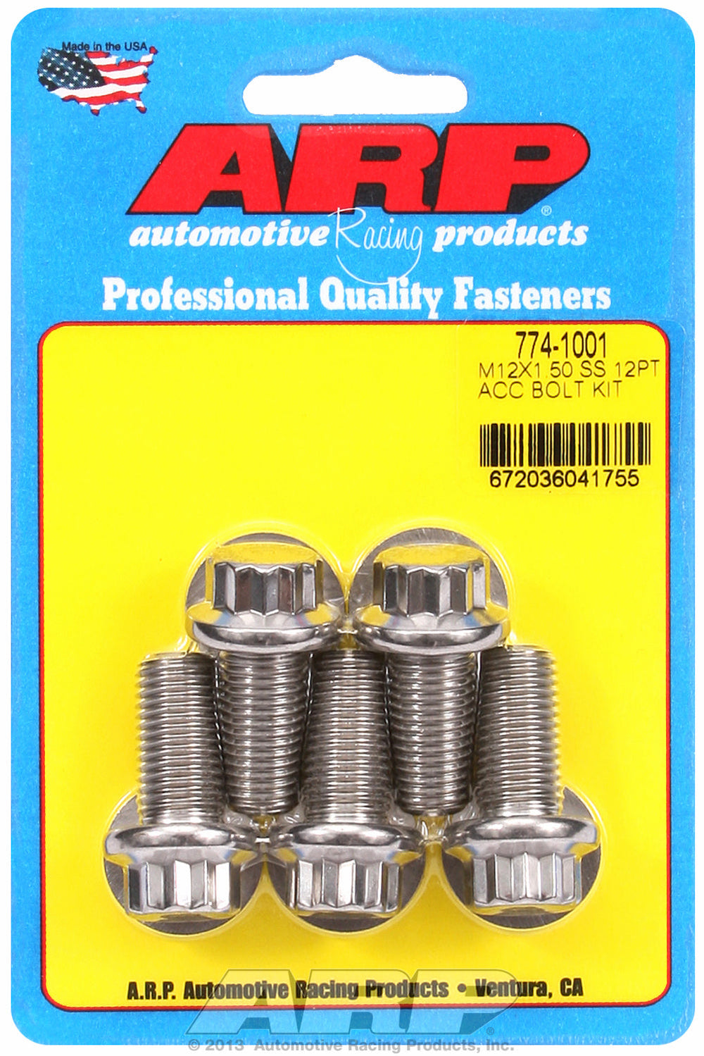 M12 x 1.50 x 25 12pt SS bolts