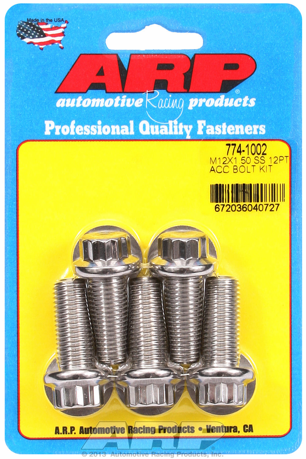 M12 x 1.50 x 30 12pt SS bolts