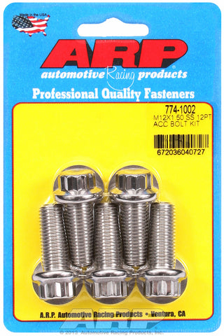 M12 x 1.50 x 30 12pt SS bolts