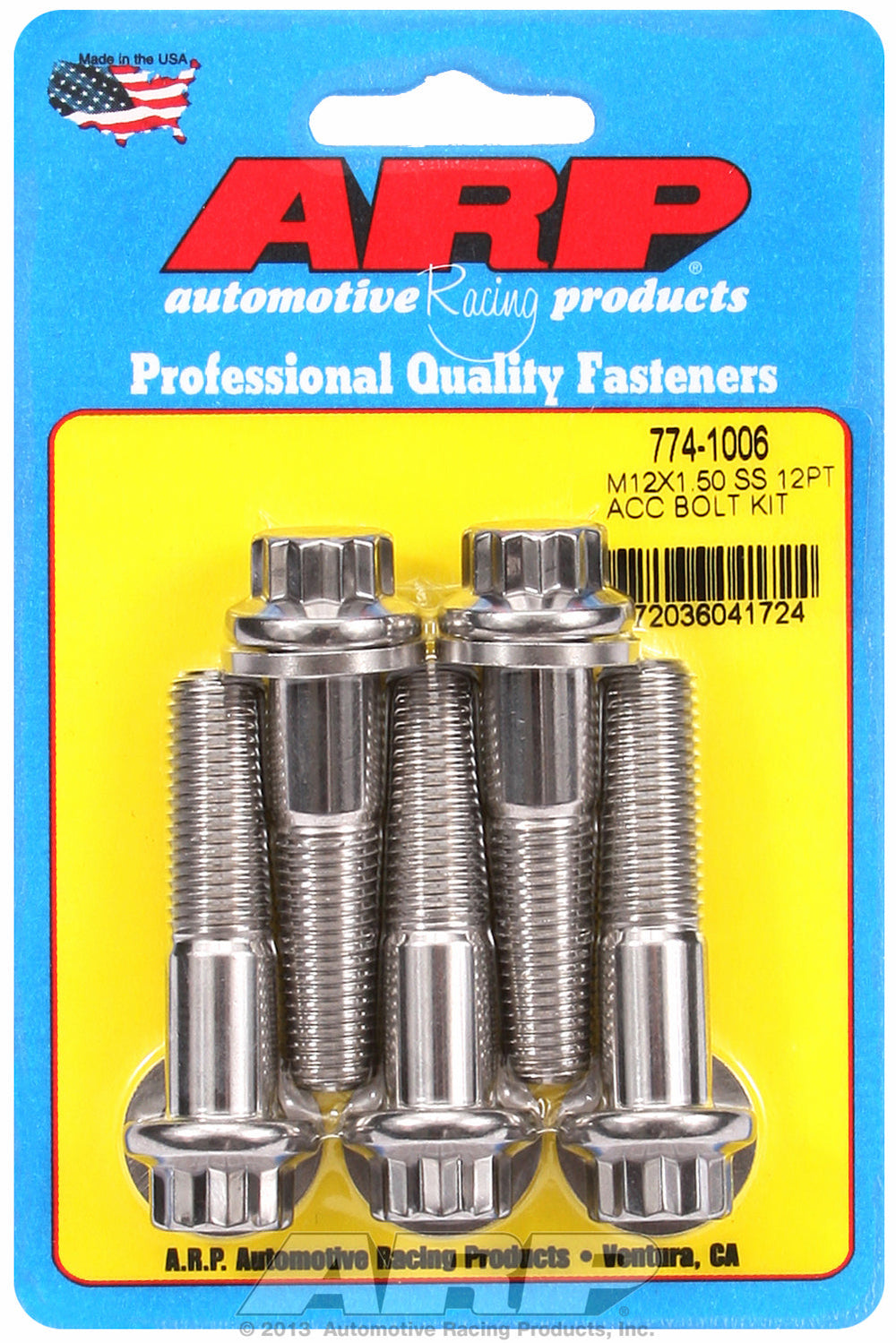 M12 x 1.50 x 50 12pt SS bolts