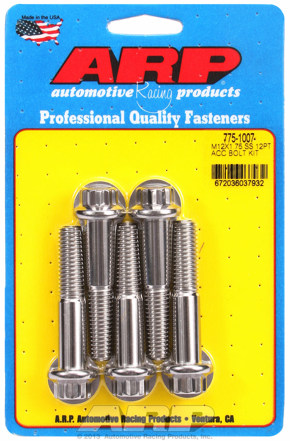 M12 X 1.75 X 60 12pt SS bolts