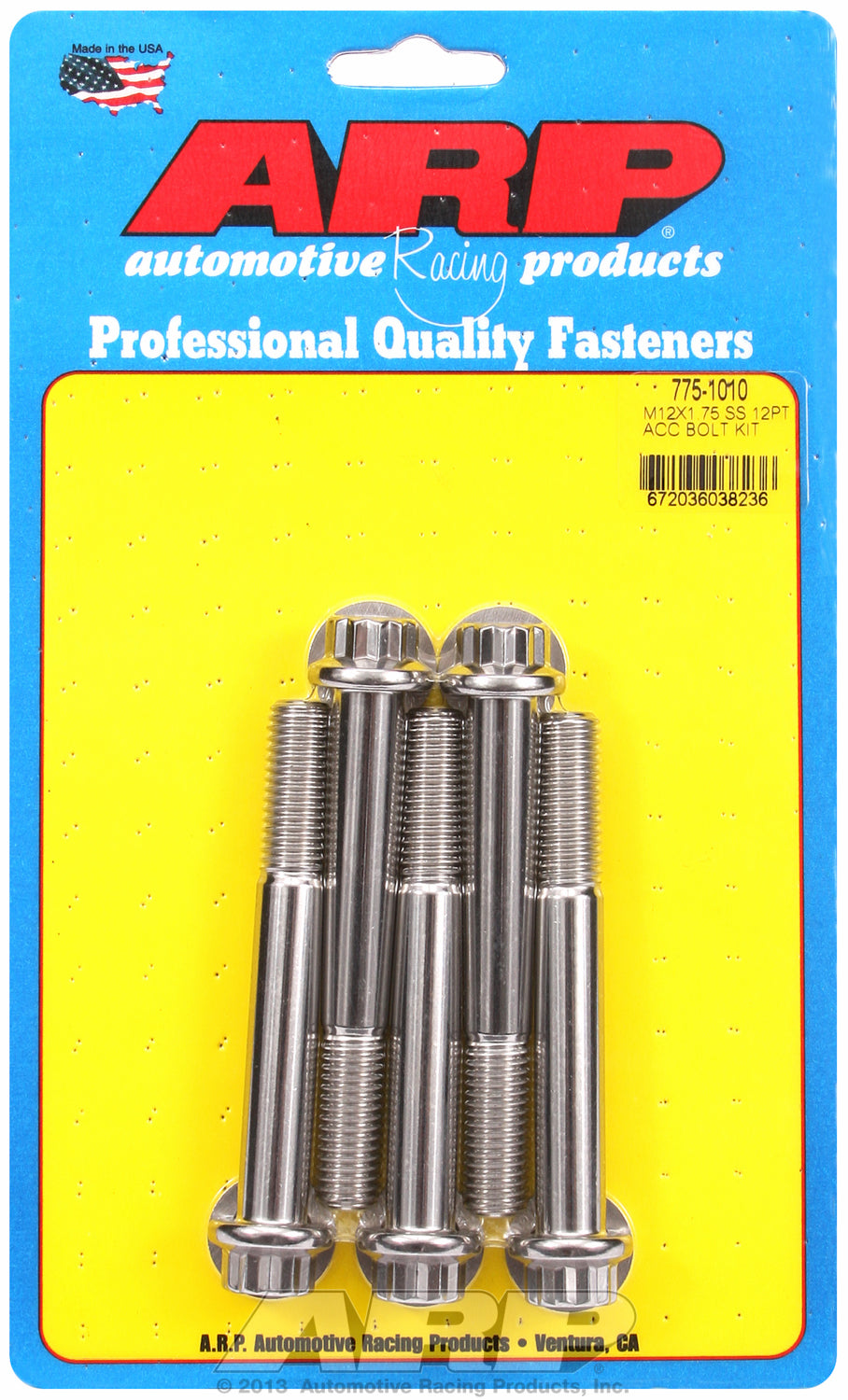 M12 X 1.75 X 90 12pt SS bolts