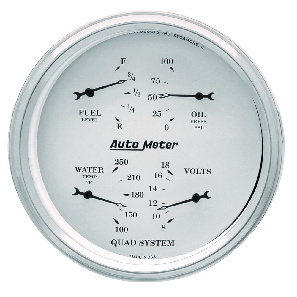 GAUGE, QUAD, 5in, 0OE-90OF, ELEC, OLD TYME WHITE
