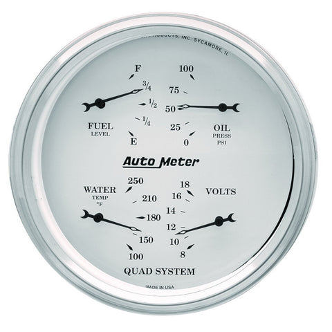 GAUGE, QUAD, 5in, 0OE-90OF, ELEC, OLD TYME WHITE