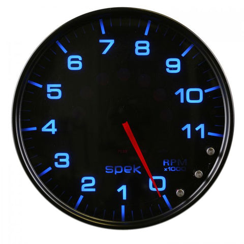 GAUGE, TACHOMETER, 5in, 11K RPM, W/SHIFT LIGHT & PEAK MEM, BLACK/SMOKE/BLK, SPEK