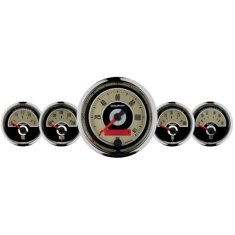 GAUGE KIT, 5 PC., 3 3/8in & 2 1/16in, ELEC. SPEEDOMETER, CRUISER