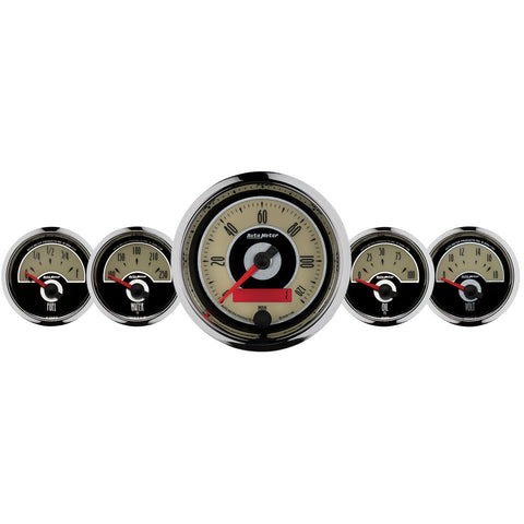 GAUGE KIT, 5 PC., 3 3/8in & 2 1/16in, ELEC. SPEEDOMETER, CRUISER