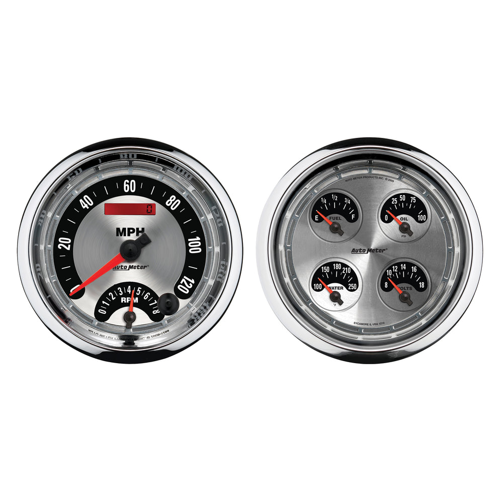 GAUGE KIT, 2 PC., QUAD & TACH/SPEEDO, 5in, AMERICAN MUSCLE