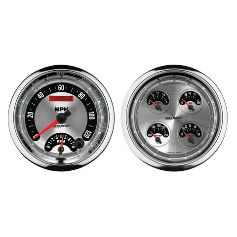 GAUGE KIT, 2 PC., QUAD & TACH/SPEEDO, 5in, AMERICAN MUSCLE