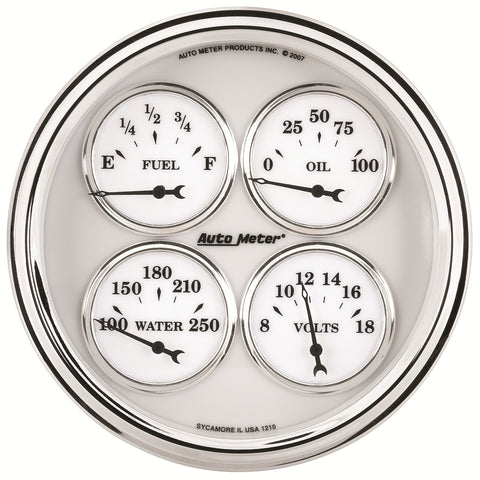 GAUGE, QUAD, 5in, 240OE-33OF, ELEC, OLD TYME WHITE II