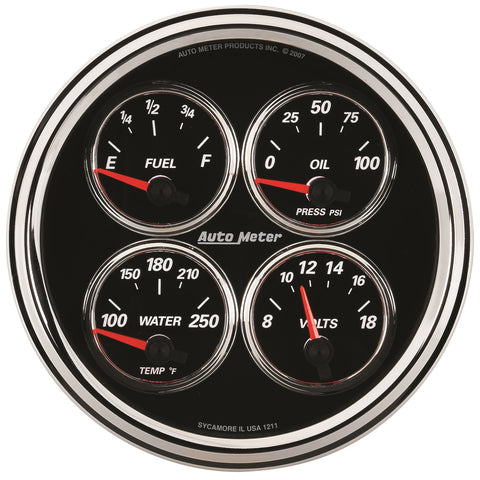 GAUGE, QUAD, 5in, 240OE-33OF, ELEC, DESIGNER BLACK II