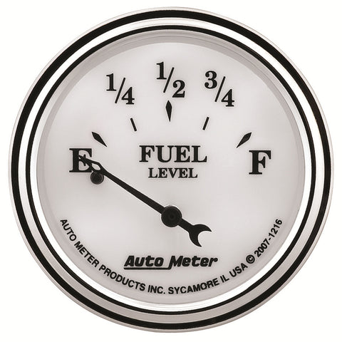 GAUGE, FUEL LEVEL, 2 1/16in, 240OE TO 33OF, ELEC, OLD TYME WHITE II