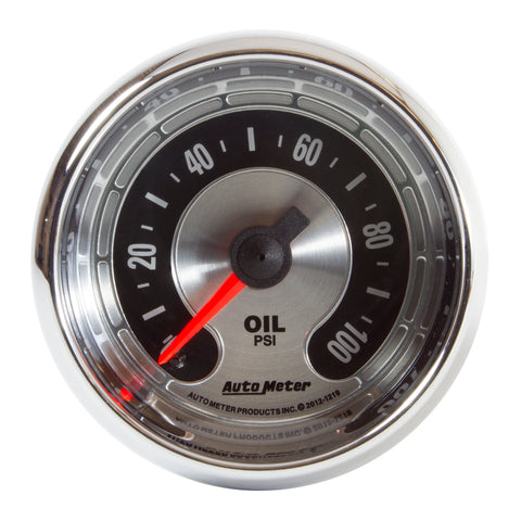 GAUGE, OIL PRESS, 2 1/16in, 100PSI, MECH, AMERICAN MUSCLE